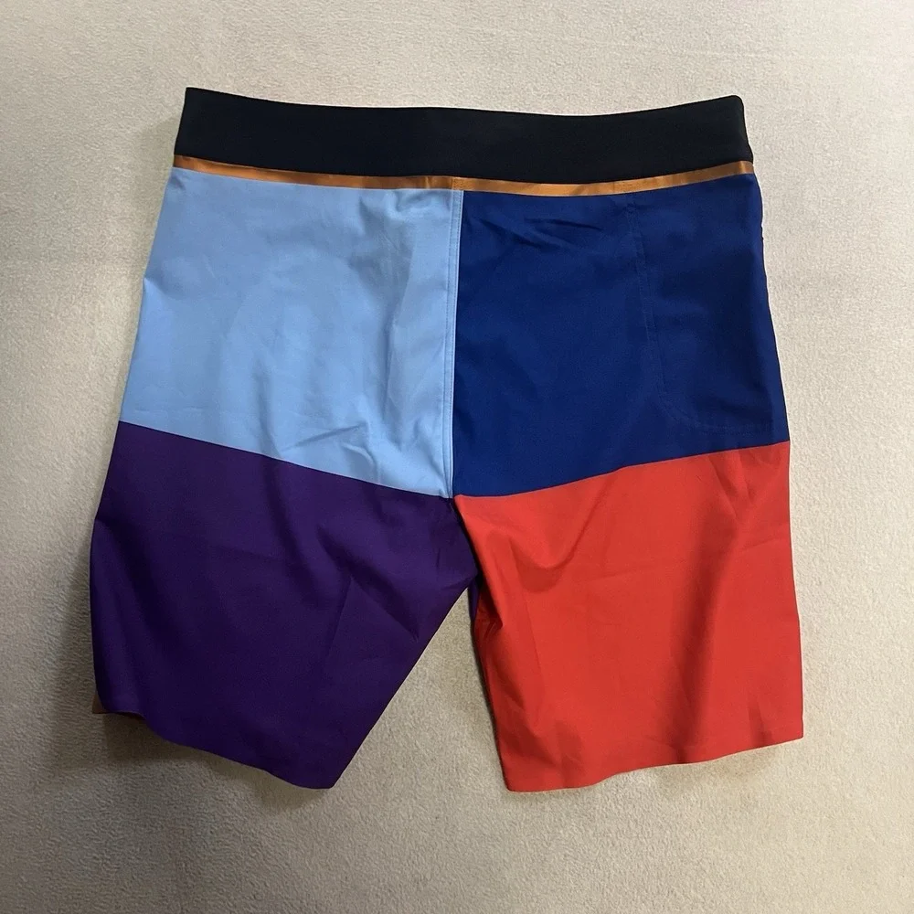 VAST Copper Series Board Shorts Swim Trunks Men's 32 Colorblock Blue Orange